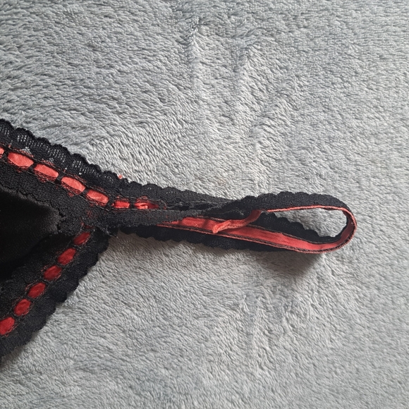 Vtg. 1960's Dupont Nylon Black and Red Rosette Teddy Sm - Picture 14 of 14